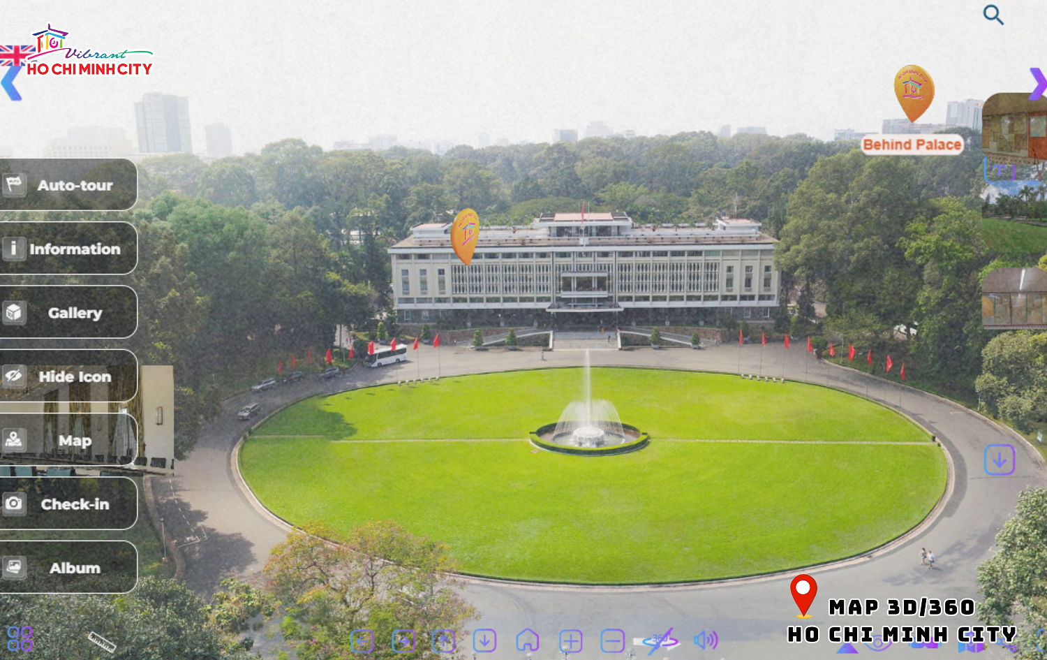 5 Iconic Landmarks of Ho Chi Minh City on Map 3D/360