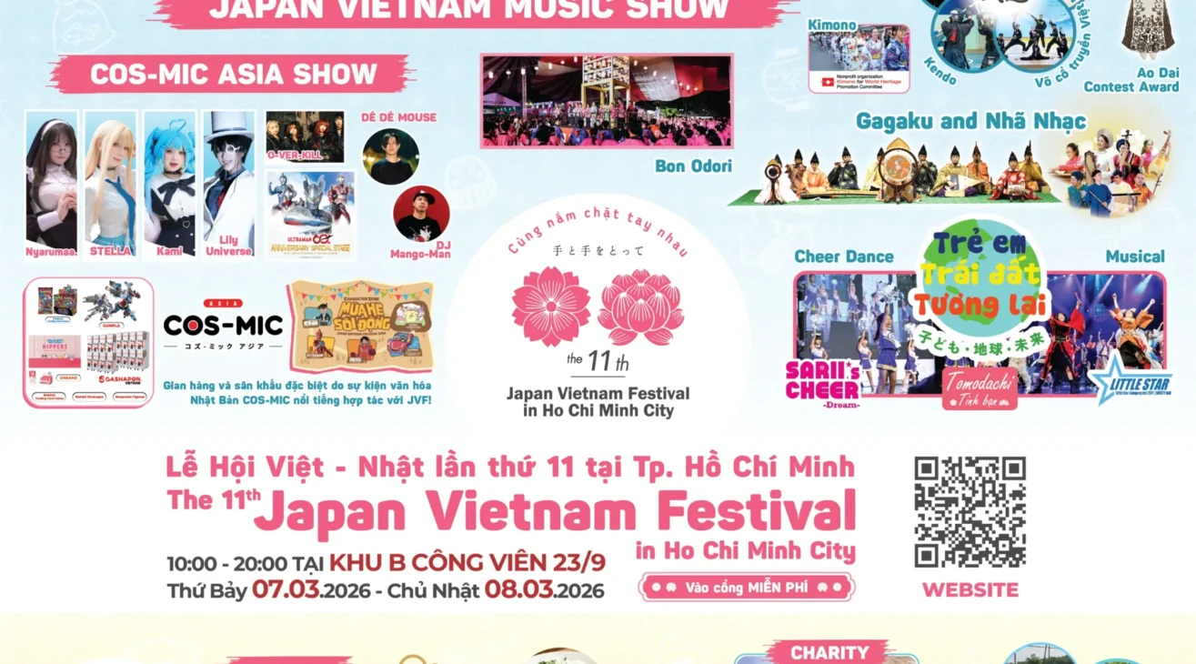 Sôi động – háo hức cùng Lễ hội Việt – Nhật lần thứ 11 năm 2026 tại Thành phố Hồ Chí Minh