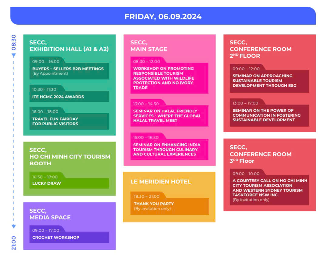 Lịch trình ITE HCMC 2024 ngày 06/09/2024